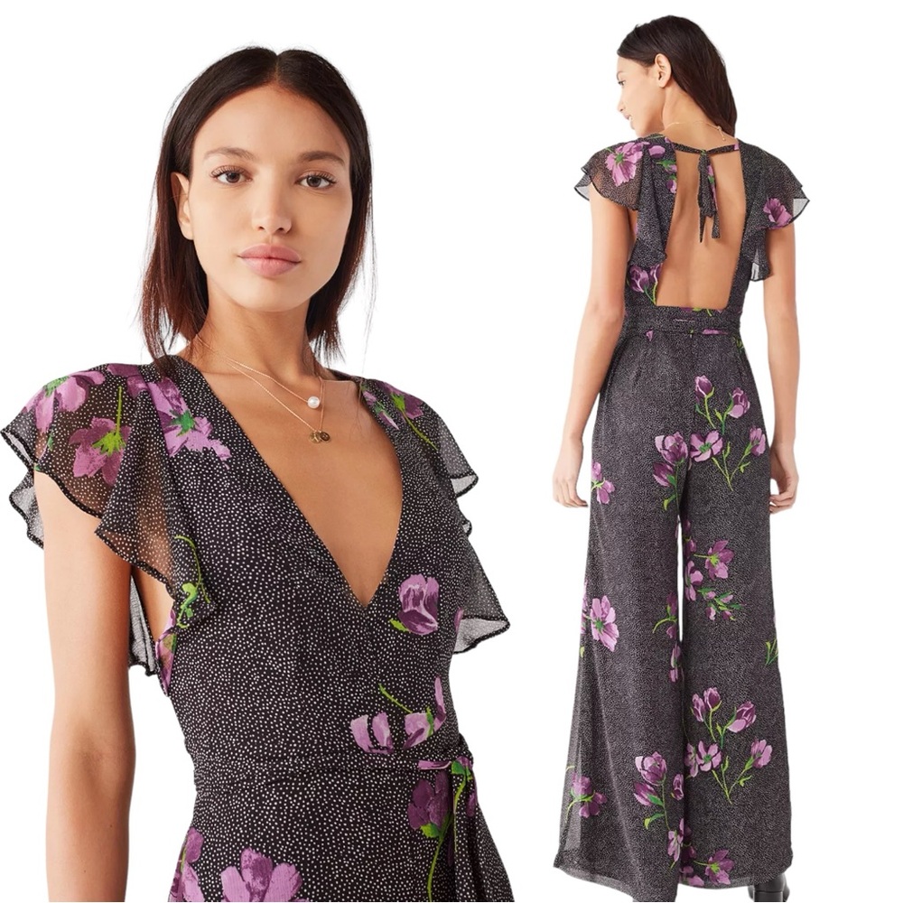 Urban Outfitters Chiffon Backless Jumpsuit NWT